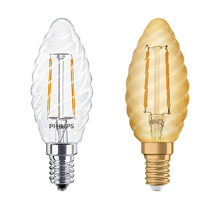 Lampes flamme LED torsadées